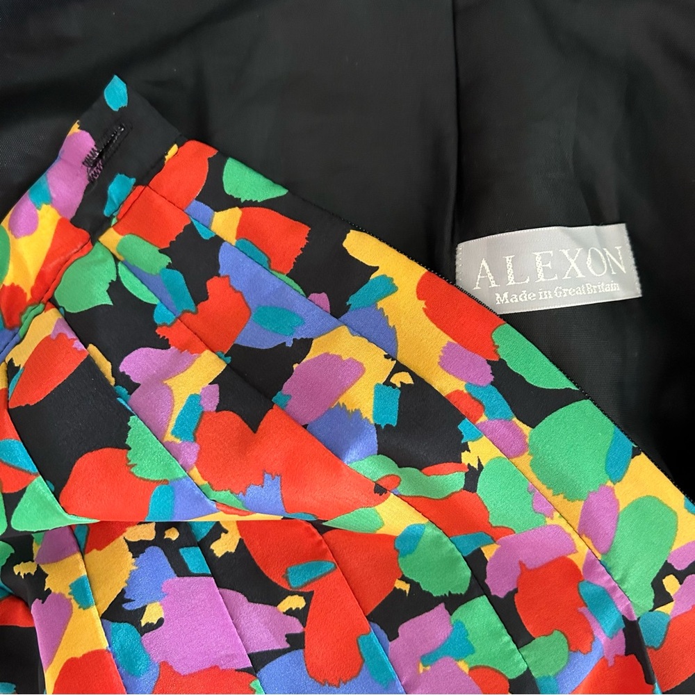Vintage colorful pleated midi skirt - Picture 3 of 3
